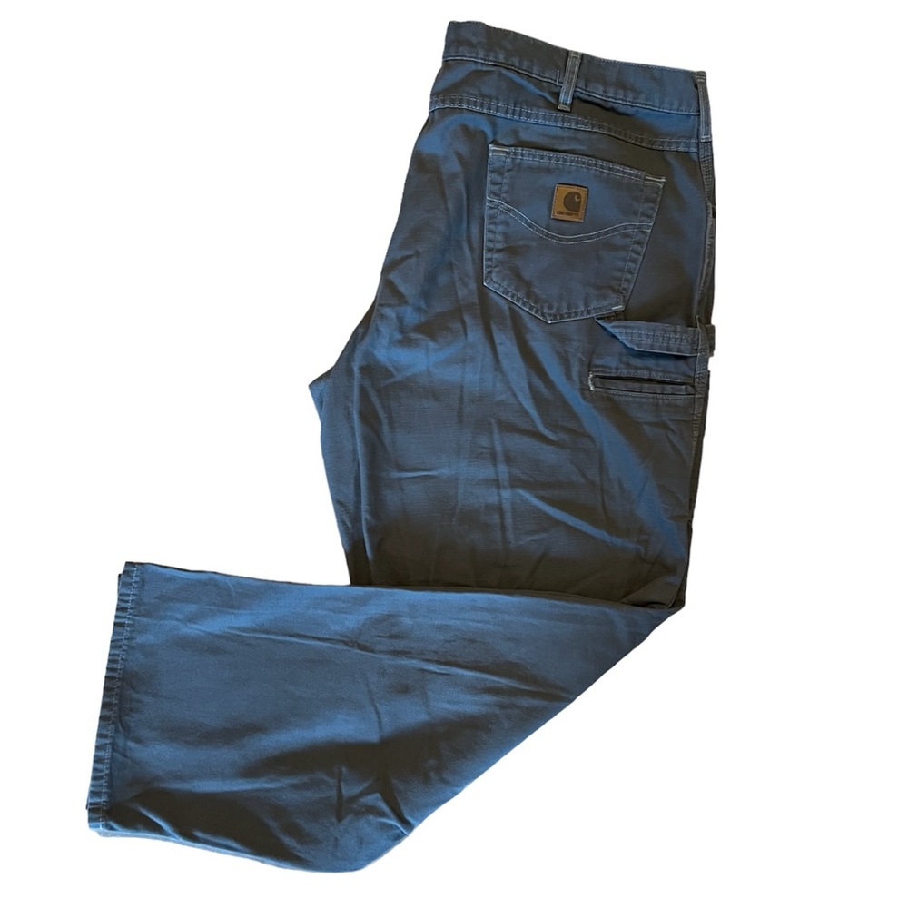 Carhartt Men's 42x32 Gray Cotton Loose Fit Force Cargo Work Jeans Silver Tab